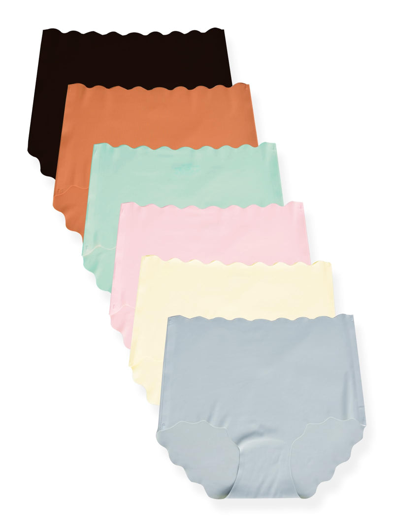DingLu High Waisted Underwear Womens Seamless Hipster Underwear No Show Sexy Cheeky Panties 6 Pack (Multicolor Small)