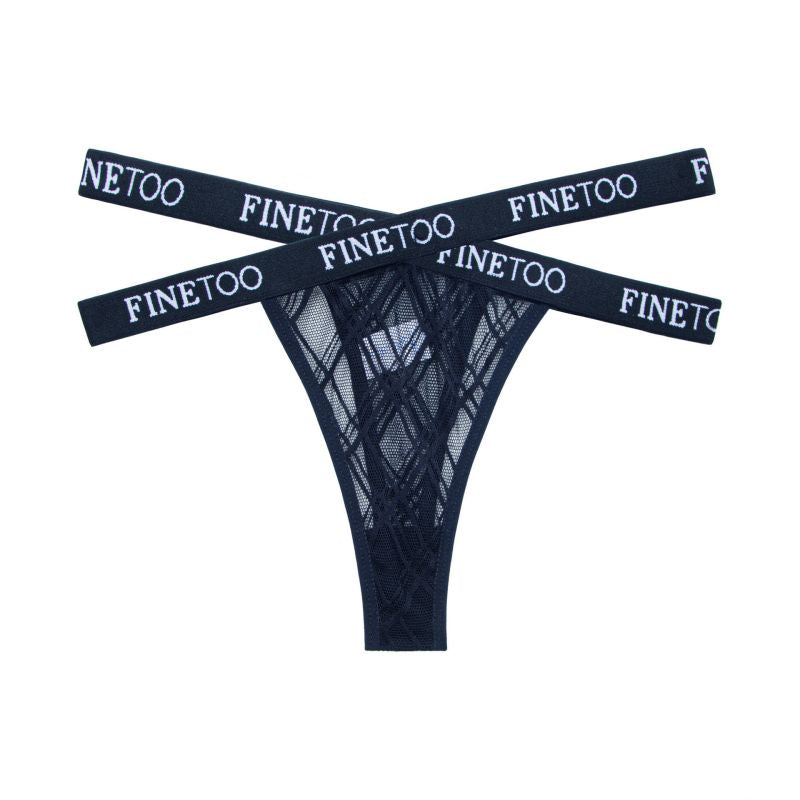 Transparent Cross Strap Women's Thong T-Panties