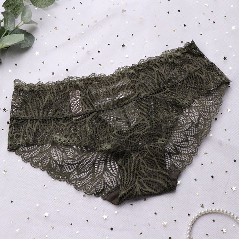 F035 Japanese Lace Women's Low Waist Thong Panties