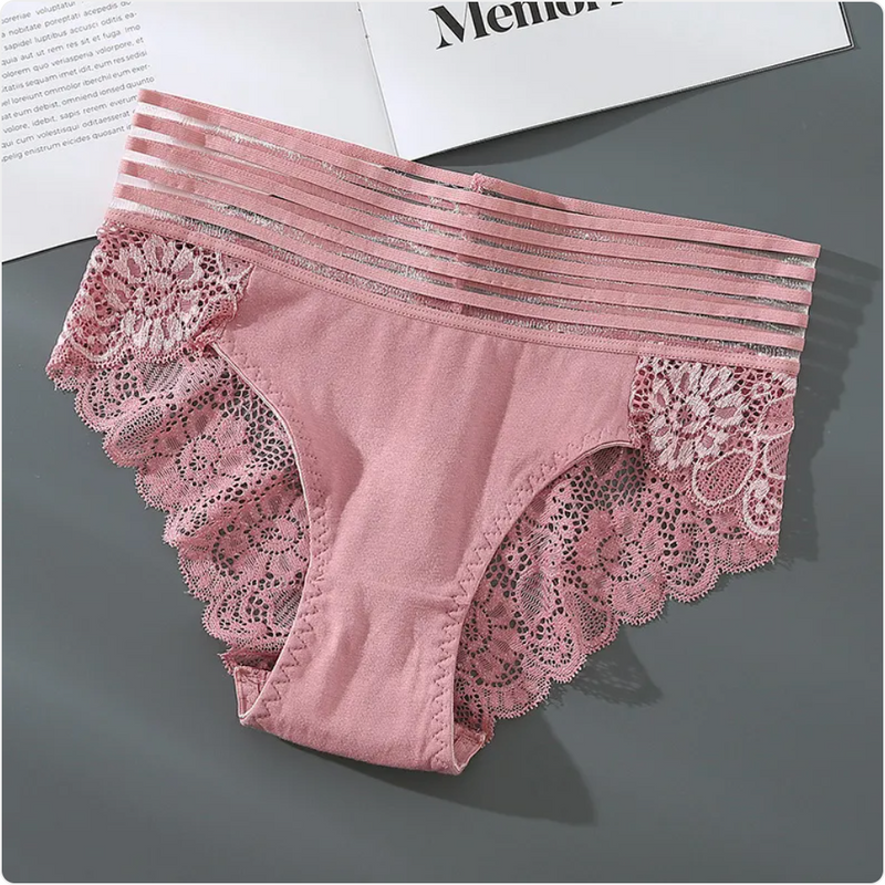 High-Waist Lace Cotton Underwear