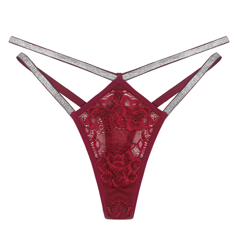 Women's Lace Mesh Seamless Adjustable Thong Panties