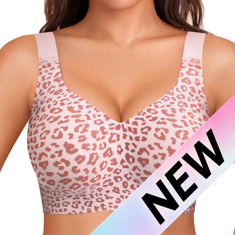 Womens Wireless Seamless Bras Deep V Push Up Bras Comfortable No Underwire Bralettes Supportive Plunge T Shirt Bra（BlackS