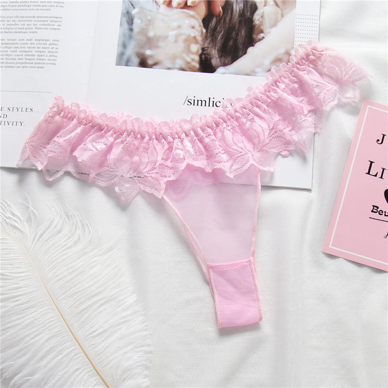 Low-Rise Lace Trim Breathable Women's Panties 3020