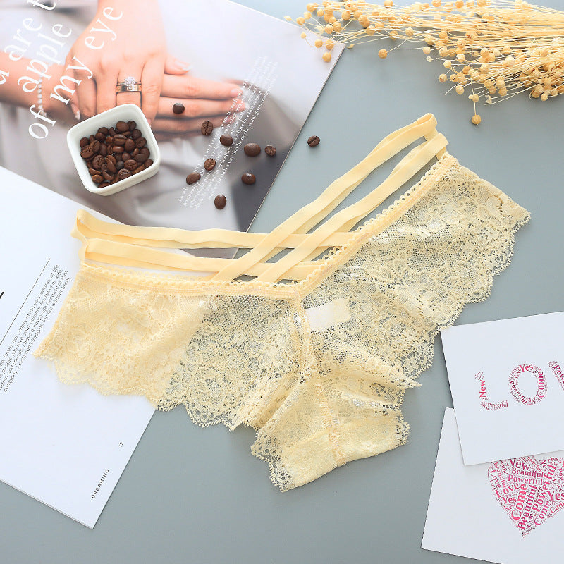Lace Rose Print Women's Plus Size Triangle Panties