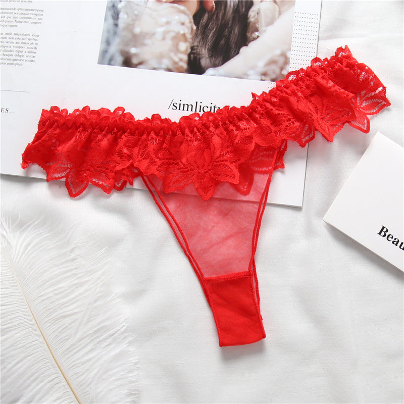 Low-Rise Lace Trim Breathable Women's Panties 3020