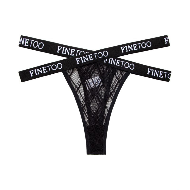 Transparent Cross Strap Women's Thong T-Panties