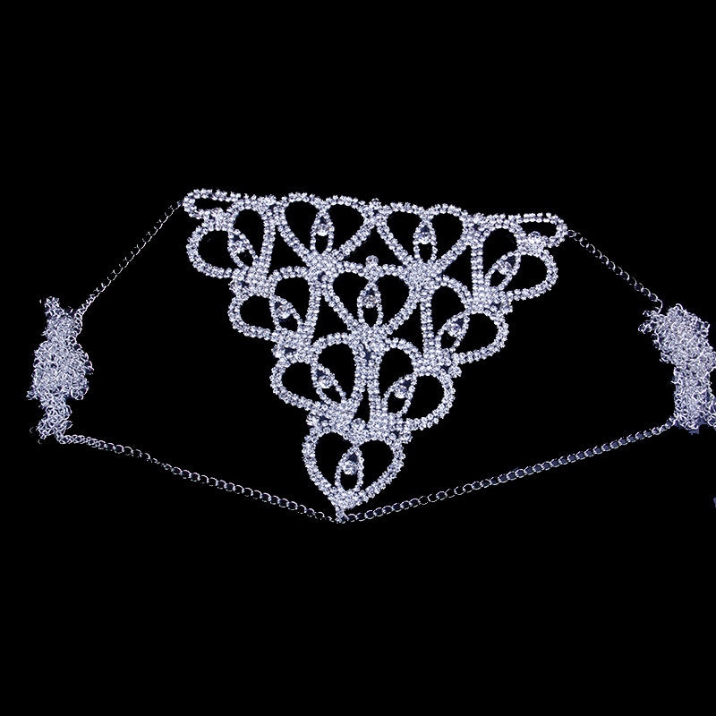 Bikini Diamond Panties with Body Chain and Rhinestones