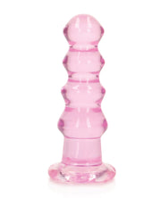 Shots RealRock Crystal Clear 5.5" Curvy Dildo/Butt Plug - Pink