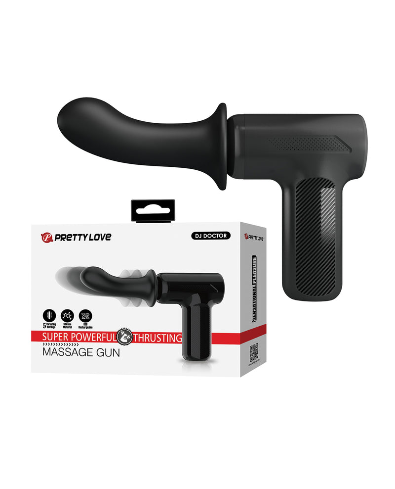 Pretty Love DJ Doctor Thrusting Gun Massager - Black
