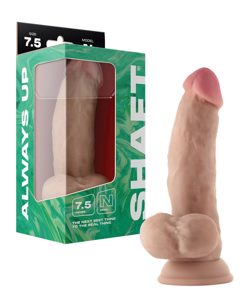 Shaft Model N Flexskin Liquid Silicone 7.5" Side Curve Dong w/Balls - Pine
