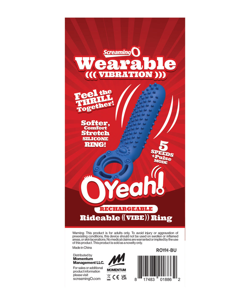 Screaming O Rechargeable O Yeah Silicone - Blue