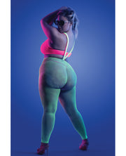 Glow Come Alive Suspender Stockings, Bralette & G-String Multi Color QN