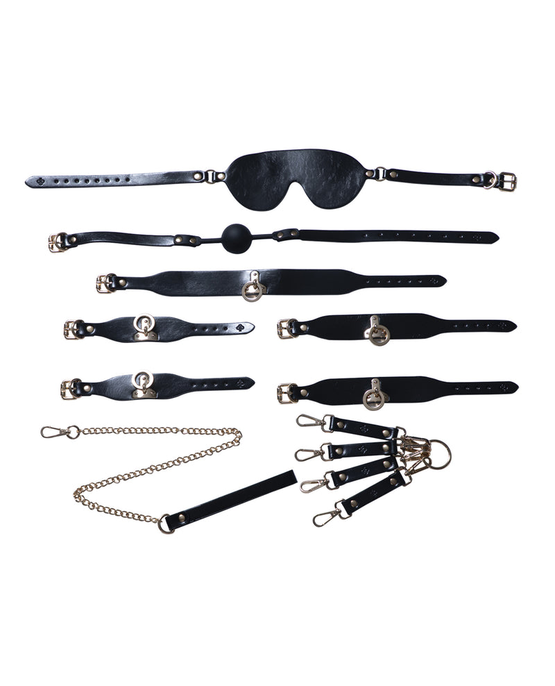 Kinky Play Box BDSM Kit 5 Piece Bondage Set - Black