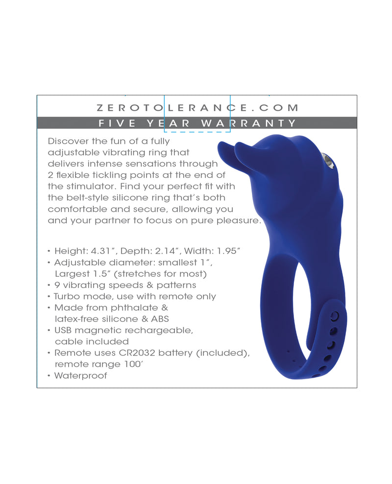 Zero Tolerance Adjustable Ring Fun - Blue