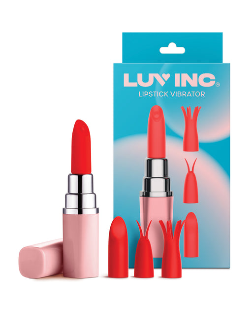 Luv Inc. Lipstick Vibrator w/4 Heads - Light Pink