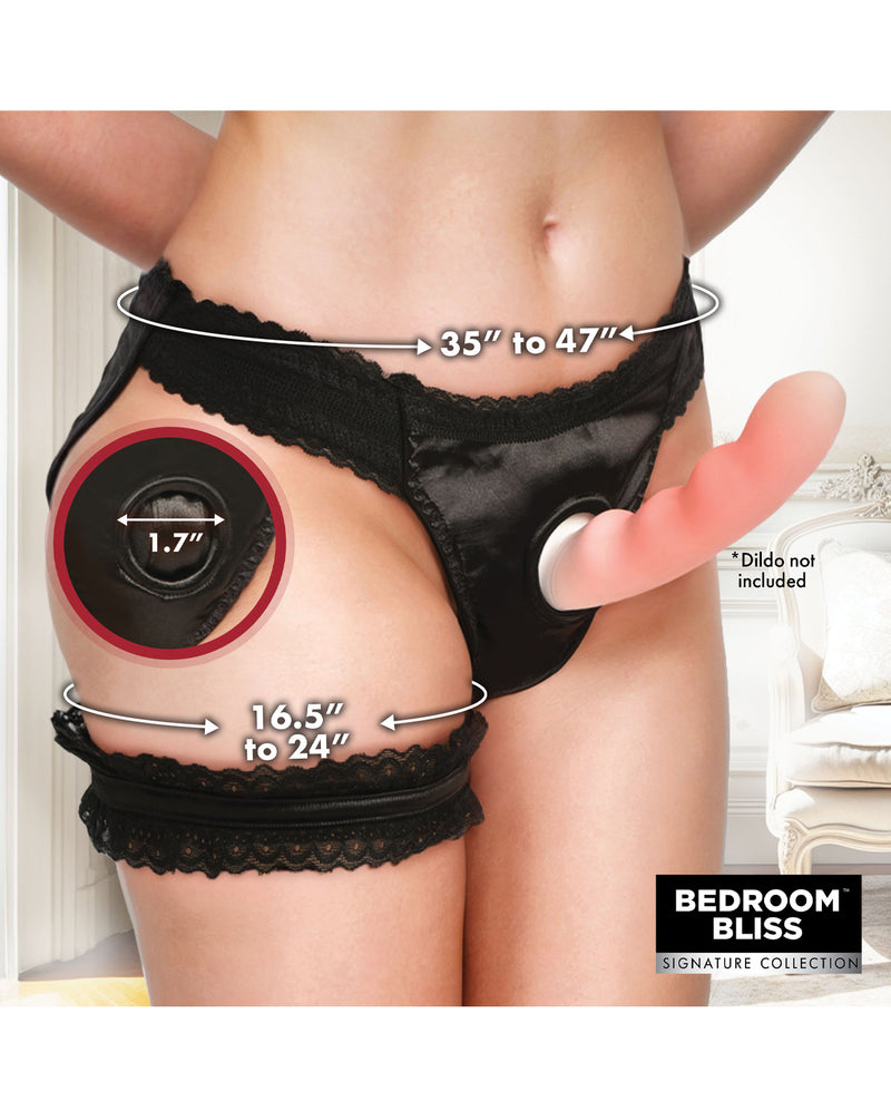 Bedroom Bliss Jolie Strap-On Panty Harness & Garter - Large