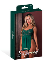 Evermore Babydoll w/Cheeky Panty 2 pc Set - Emerald S/M
