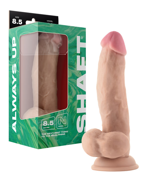 Shaft Model N Flexskin Liquid Silicone 8.5" Side Curve Dong w/Balls - Pine