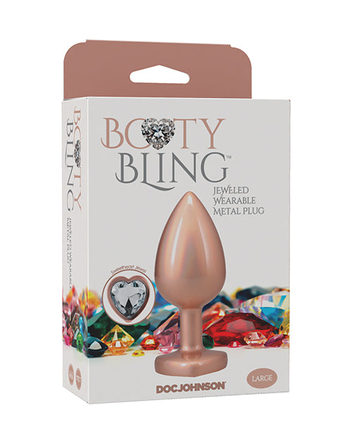 Booty Bling Jeweled Metal Plug - Large Gold