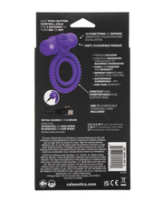 Couple's Enhancer Silicone Rechargeable Dual Climaxer Enhancer w/Flickering Tongue - Purple