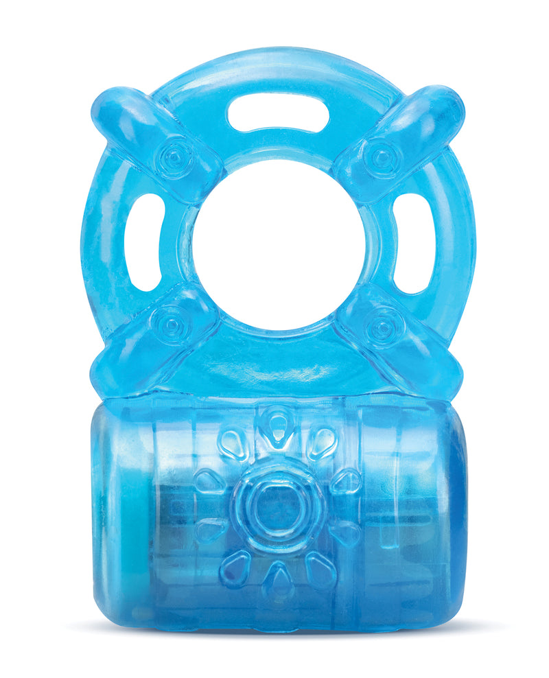 Blush Stay Hard Rechargeable 5 Function Cock Ring - Blue