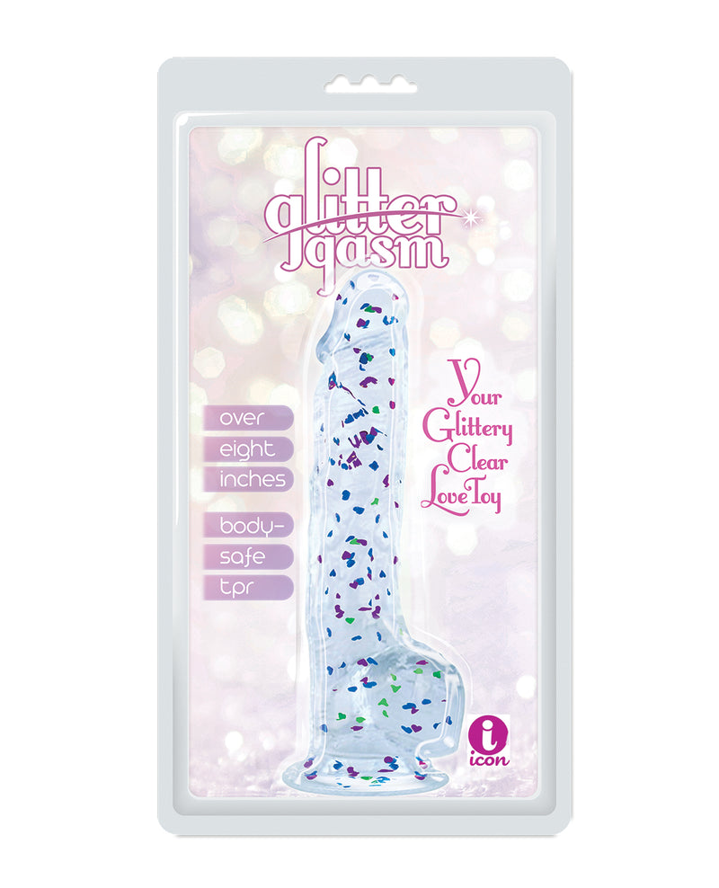 Glittergasm 8.5" Ballsy Dildo - Blue/Purple/Violet