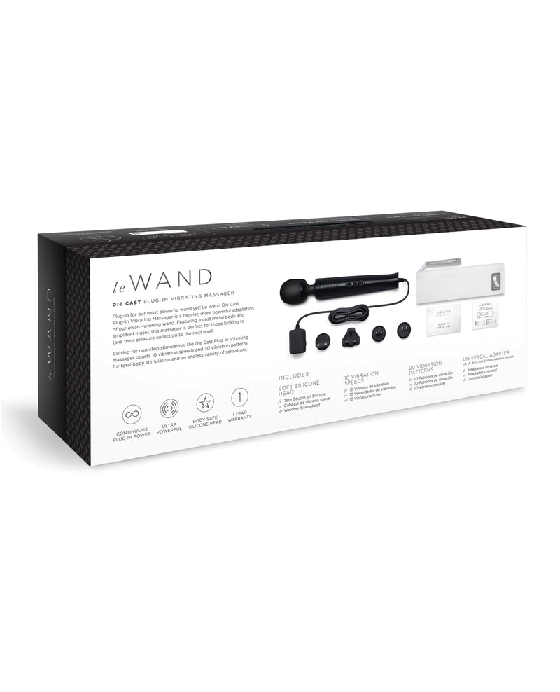Le Wand Die Cast Plug-In Massager - Black