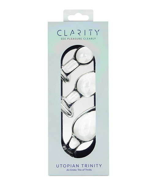 Clarity Glass Dildo 3 Piece Kit - Utopian Trinity